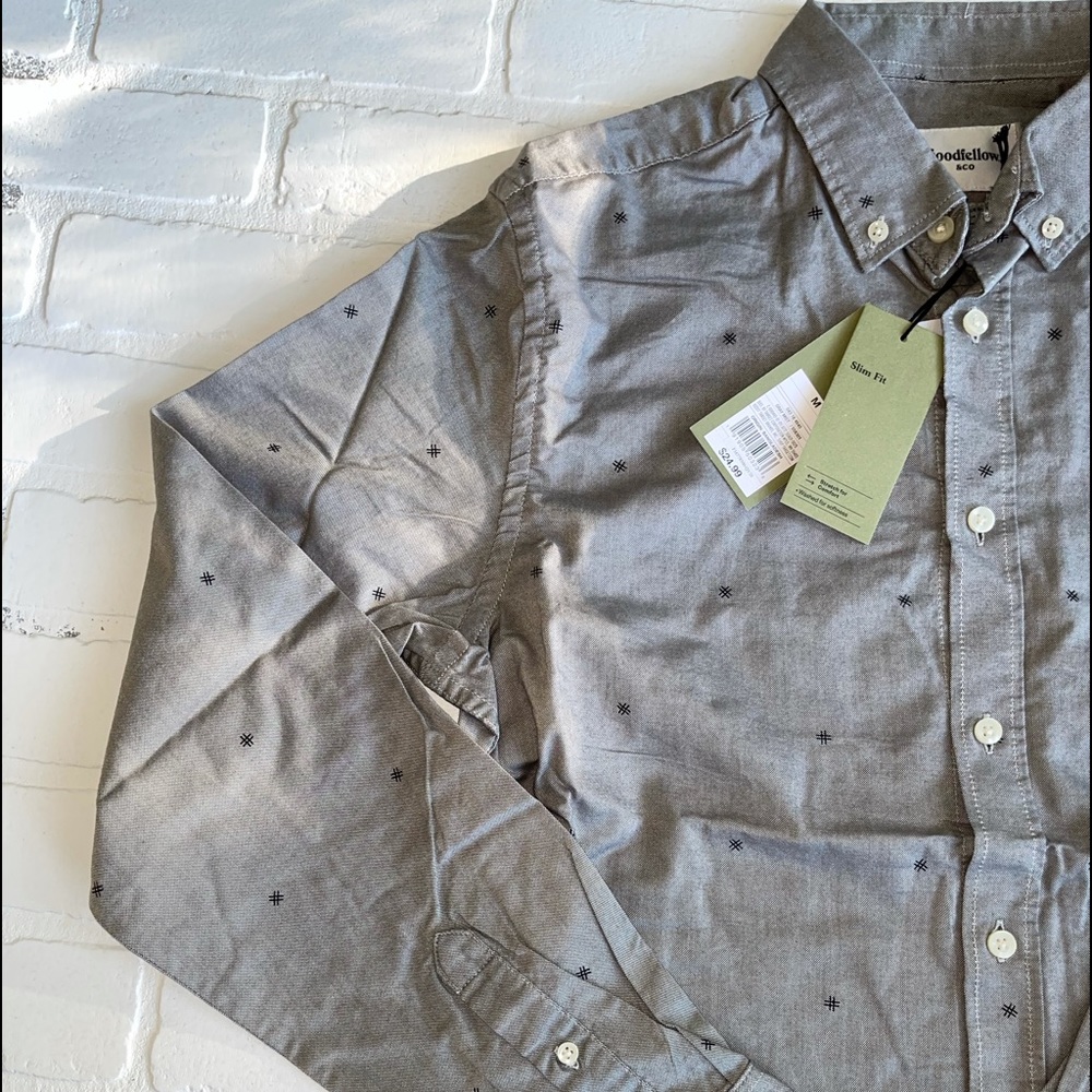 🍩NWT Goodfellow & Co Slim Fit Medium Dress Shirt - Picture 3 of 6